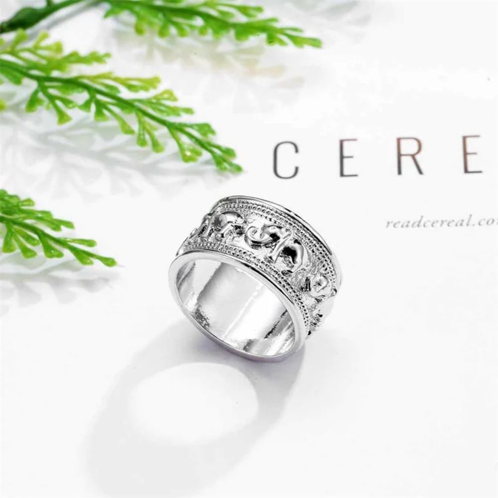 925 Sterling Silver Ring Elephant Bohemian Simple Minimalist Engagement Rings - Picture 3 of 6